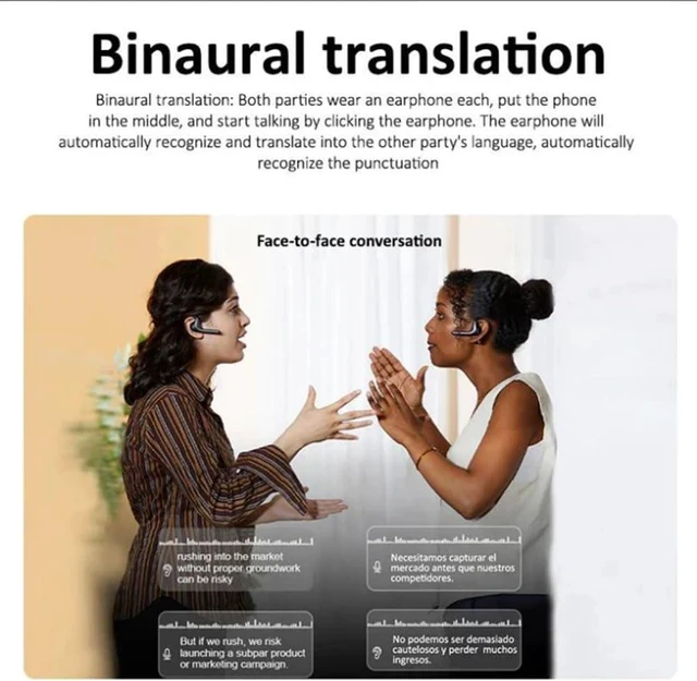 Alt view image 5 of 7 - VOCIPODS AI Translator Earbuds Fit iOS & Android, 144 Languages & Accents Language Translator Earbuds, Translating Earbuds Real Time Offer Two Way Real-Time Translation in Real Time (Black)