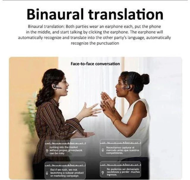 Alt view image 5 of 7 - VOCIPODS AI Translator Earbuds Fit iOS & Android, 144 Languages & Accents Language Translator Earbuds, Translating Earbuds Real Time Offer Two Way Real-Time Translation in Real Time (Black)