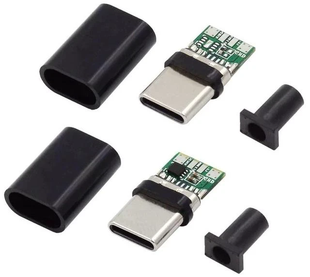 Main image of xiwai 2sets/lot USB Type C Male to USB-C Male 100W DIY OEM 24pin Connector Plug PD USB2.0 Data with Housing Cover for Replacement