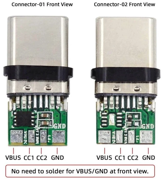 Alt view image 6 of 7 - xiwai 2sets/lot USB Type C Male to USB-C Male 100W DIY OEM 24pin Connector Plug PD USB2.0 Data with Housing Cover for Replacement
