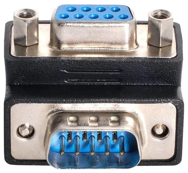 Alt view image 2 of 7 - xiwai DB9P 90 Degree Down Angled Gender Changer D-Sub 9Pin RS232 Male to Female Connector Serial Port Extension Adapter