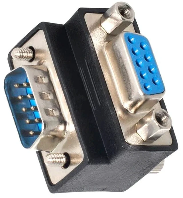 Alt view image 7 of 7 - xiwai DB9P 90 Degree Down Angled Gender Changer D-Sub 9Pin RS232 Male to Female Connector Serial Port Extension Adapter