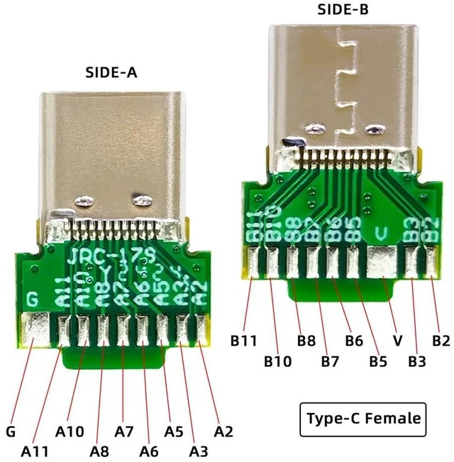 Alt view image 5 of 7 - 2pcs/lot OEM DIY USB-C USB 3.1 Type-C Male & Female Plug Socket Connector Solder Type with PCB