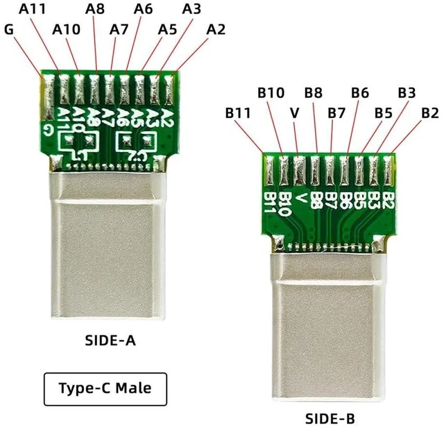 Alt view image 6 of 7 - xiwai 2pcs/lot USB-C OEM DIY USB 3.1 Type-C Male & Female Plug Socket Solder Type Connector with PCB