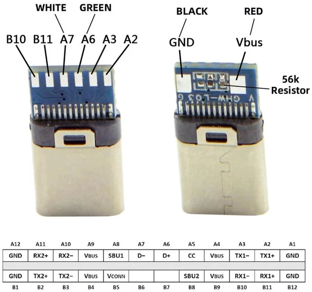 Alt view image 2 of 6 - 5set DIY 24pin USB 3.1 Type C USB-C Male Plug Connector SMT Type with Black Housing Cover