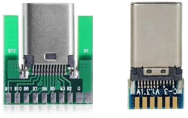 Main image of 24pin USB 3.1 Type C Male Female Plug Socket Connector SMT Type with PC Board 1 Set
