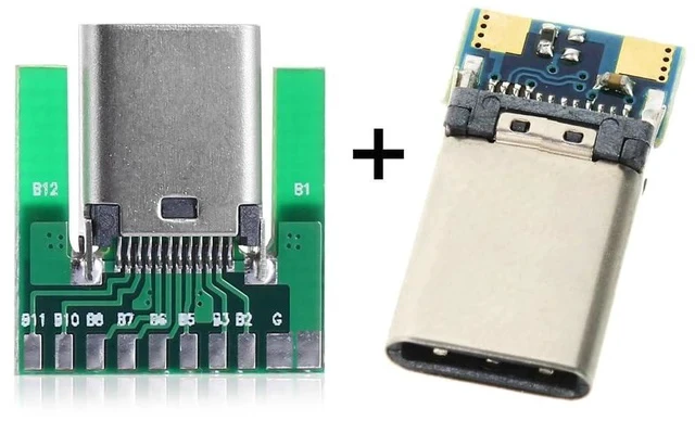 Alt view image 5 of 7 - 24pin USB 3.1 Type C Male Female Plug Socket Connector SMT Type with PC Board 1 Set