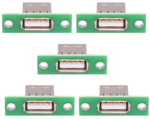 Main image of 5pcs/Set DIY OEM USB Type-A Female Socket Connector with Panel Mount Solder Type
