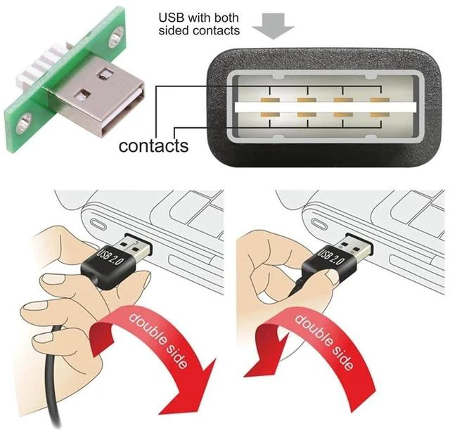 Alt view image 6 of 7 - xiwai 5pcs USB Type-A Male DIY OEM Plug Connector with Panel Mount Reversible Design Solder Type Replacement