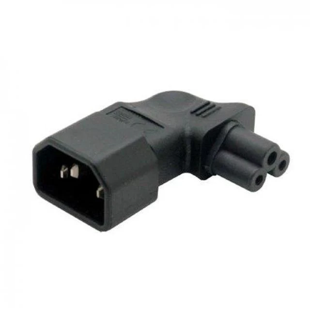 Main image of xiwai JSER 90 Degree Angled IEC 320 Adapter 3 Poles Socket C14 to Cloverleaf Plug Micky C5 Straight Extension Power Adapter