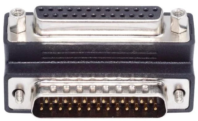 Main image of xiwai DB25pin LPT AES/EBU Male Nut to Female Screw Extension Adapter Serial Adapter DB Connector DSUB Parallel Down 90 Degree Angled
