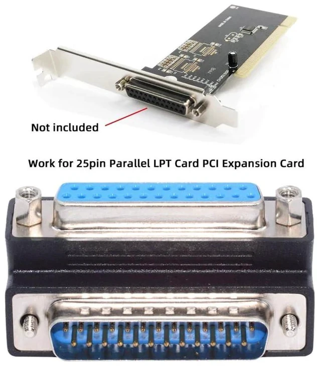 Alt view image 2 of 7 - Parallel LPT AES/EBU DB25pin Male Nut to Female Screw Extension Adapter DB Connector Up 90 Degree Angled