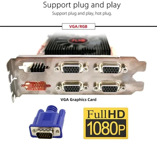 Alt view image 3 of 7 - Display Adapter VGA RGB Monitor Dummy Plug Headless Ghost Display Emulator 1920x1080p@60Hz