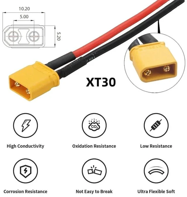 Alt view image 7 of 7 - Male to Male 18AWG Extension Cable Connector for RC Battery Portable Power Station Solar Panel