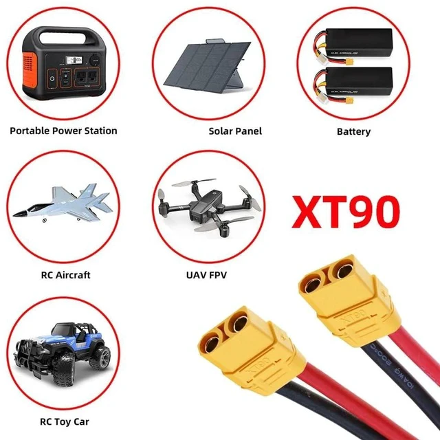 Alt view image 5 of 7 - Female to Female 10AWG Extension Cable Connector for RC Battery Portable Power Station Solar Panel