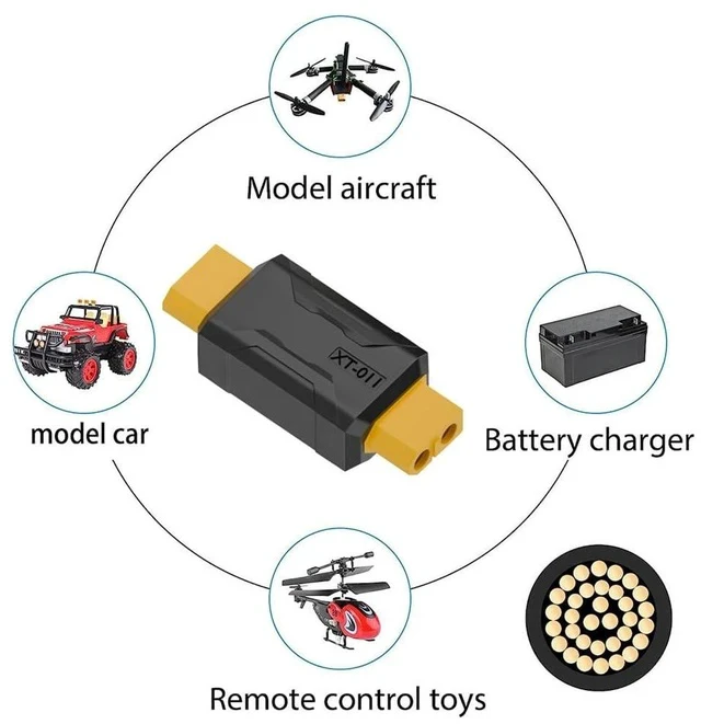 Alt view image 7 of 7 - xiwai XT60 Power Connector Female SC100 Protocol to XT60 Female Plug Fast Charging Adapter for RC Lipo Battery Quadcopter Multicopter Aeromodelling