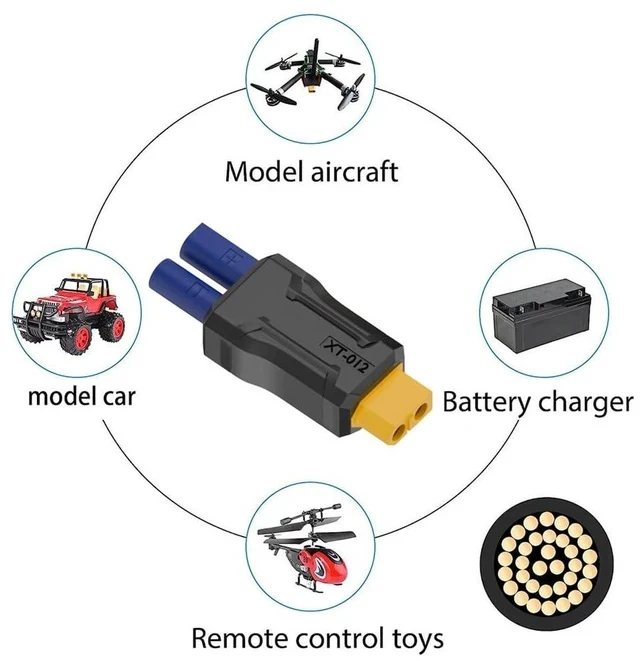 Alt view image 7 of 7 - xiwai XT60 Power Connector Female SC100 Protocol to EC5 Female Plug Fast Charging Adapter for RC Lipo Battery Quadcopter Multicopter Aeromodelling