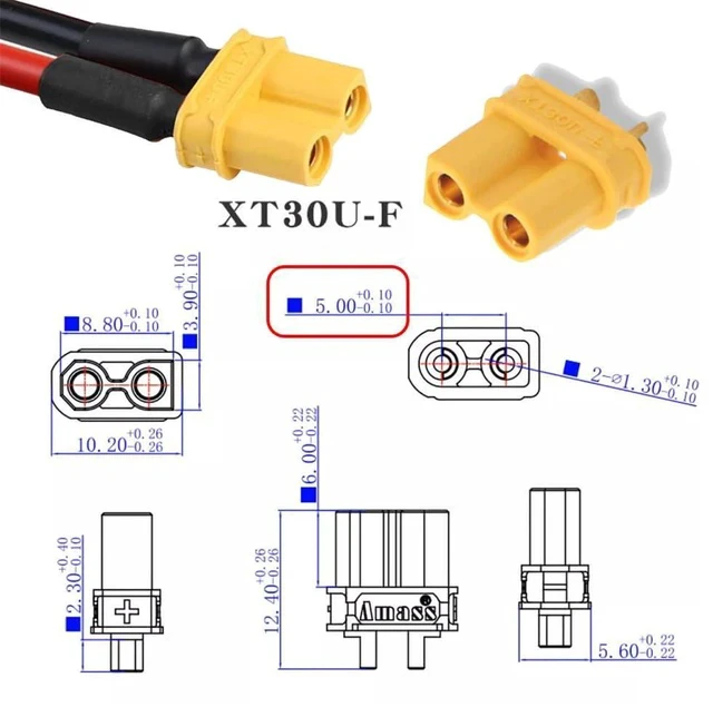Alt view image 3 of 7 - xiwai XT30 Plug Female to Male 18AWG Extension Cable Charging Connector for RC Battery Portable Power Station Solar Panel 1.6ft