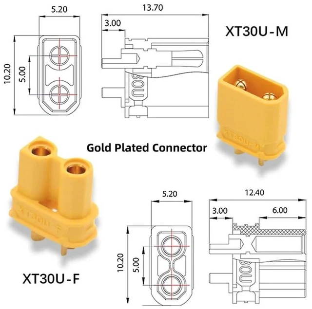 Alt view image 5 of 7 - xiwai XT30 Plug Female to Male 18AWG Extension Cable Charging Connector for RC Battery Portable Power Station Solar Panel 1.6ft