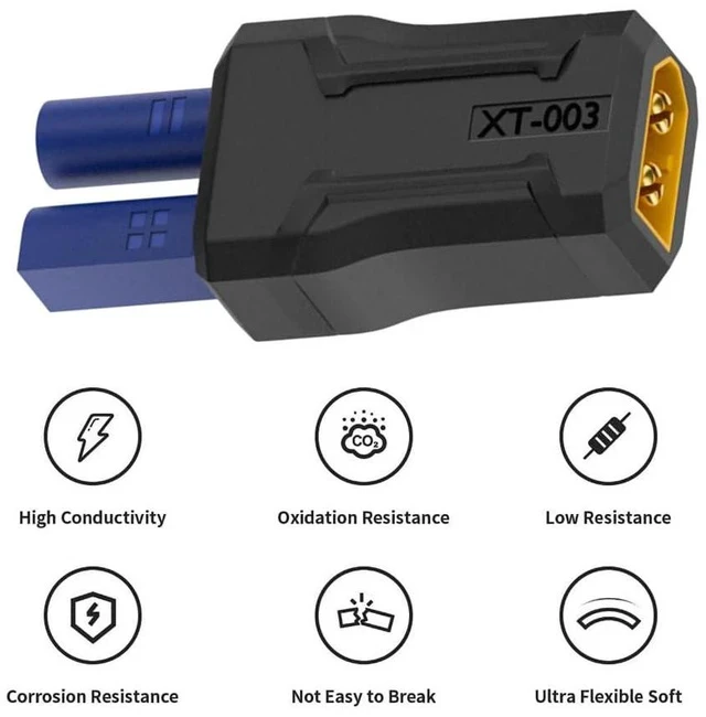 Alt view image 5 of 7 - xiwai XT60 Power Connector Male SC100 Protocol to EC5 Male Plug Fast Charging Adapter for RC Lipo Battery Quadcopter Multicopter Aeromodelling