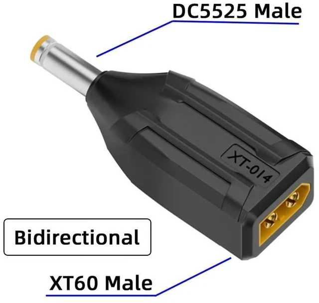 Alt view image 2 of 7 - XT60 Power Connector Male SC100 Protocol to DC 5.5x2.5mm Male Plug Fast Charging Adapter for RC Lipo Battery Quadcopter Multicopter Aeromodelling