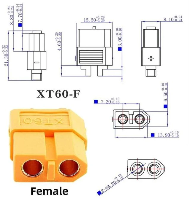 Alt view image 4 of 7 - xiwai XT60 Power Connector Female SC100 Protocol to XT60 Female Plug Fast Charging Adapter for RC Lipo Battery Quadcopter Multicopter Aeromodelling