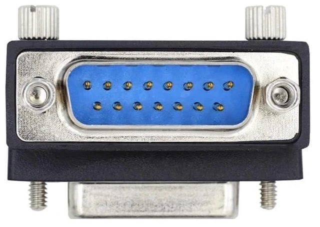 Alt view image 7 of 7 - xiwai DB15 Serial Adapters D-SUB 15-pin RS232 D-subminiature Adapter Male to Female with Screw Nuts DB Connector Down 90 Degree Angled