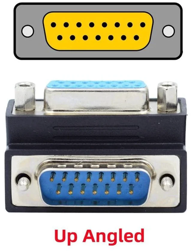 Alt view image 3 of 7 - xiwai Up 90 Degree Angled DSUB D-subminiature 15pin Male to Female Extension Adapter DB Connector