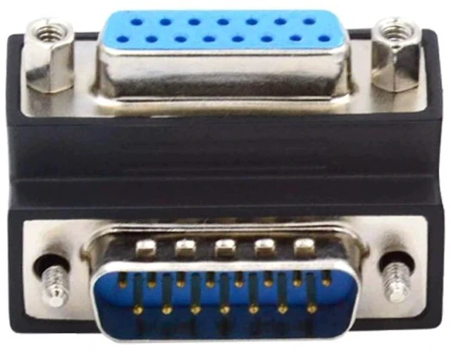 Alt view image 5 of 7 - xiwai Up 90 Degree Angled DSUB D-subminiature 15pin Male to Female Extension Adapter DB Connector
