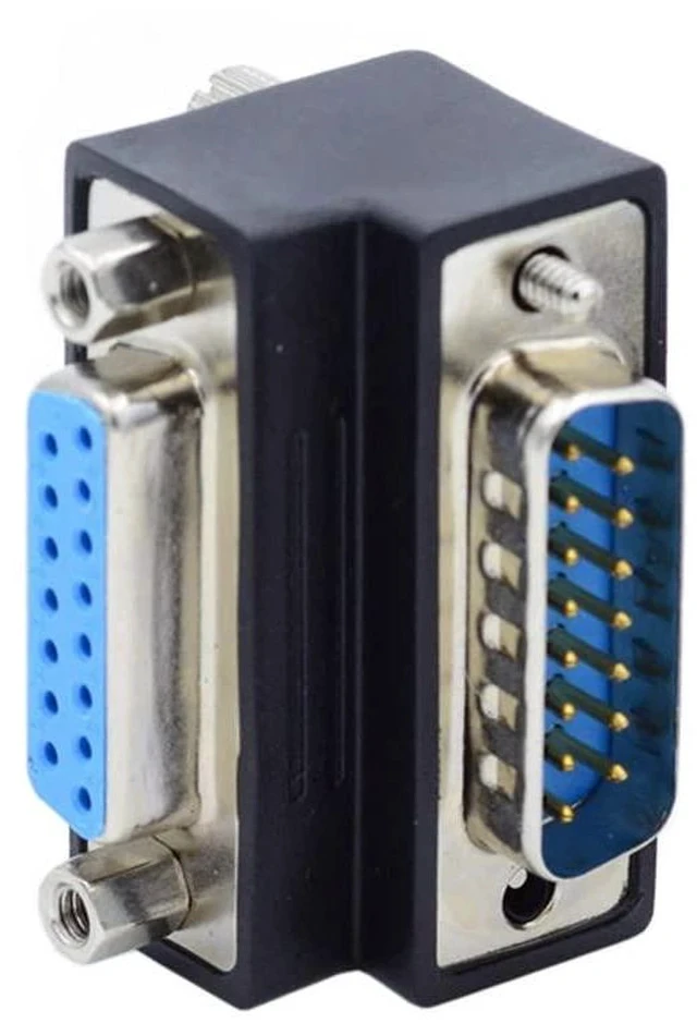 Alt view image 6 of 7 - xiwai Up 90 Degree Angled DSUB D-subminiature 15pin Male to Female Extension Adapter DB Connector