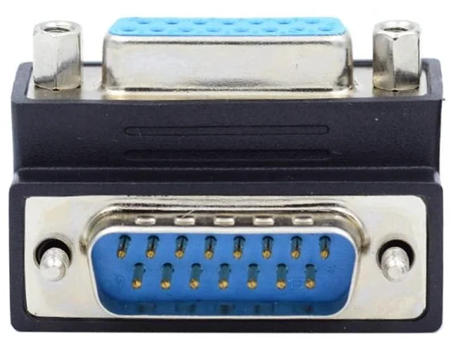 Alt view image 7 of 7 - xiwai Up 90 Degree Angled DSUB D-subminiature 15pin Male to Female Extension Adapter DB Connector