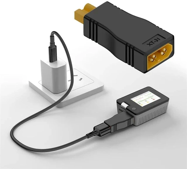 Alt view image 3 of 7 - xiwai XT60 Connector Female to XT30 Plug Female SC100 Protocol Power Adapter for RC Lipo Battery Quadcopter Multicopter Aeromodelling