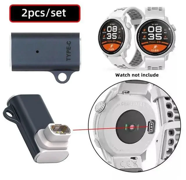 Alt view image 7 of 7 - 2pcs/lot Connector Smart Watch Charging Adapter USB Type-C to 3-Pin Compatible with COROS Pace Pro