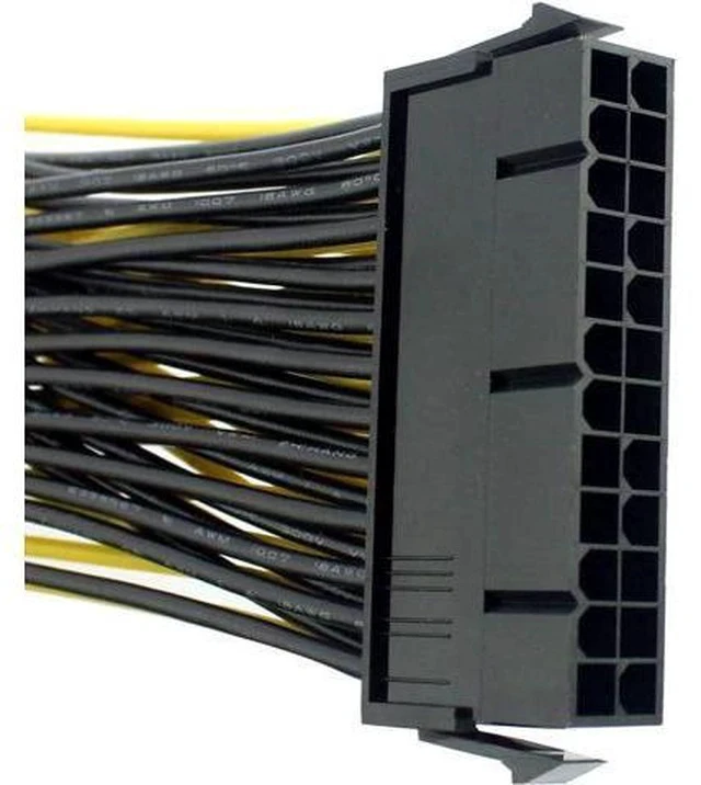 Alt view image 3 of 7 - 24P 20+4 Pin Dual PSU Power Supply Cable,18AWG ATX Motherboard Mainboard Adapter Connector Cable Mining Extension Cable - 20cm (10 Pcs)