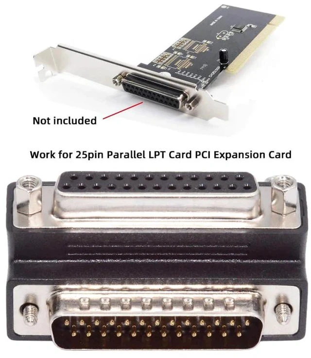Alt view image 2 of 7 - xiwai DB25pin LPT AES/EBU Male Nut to Female Screw Extension Adapter Serial Adapter DB Connector DSUB Parallel Up 90 Degree Angled