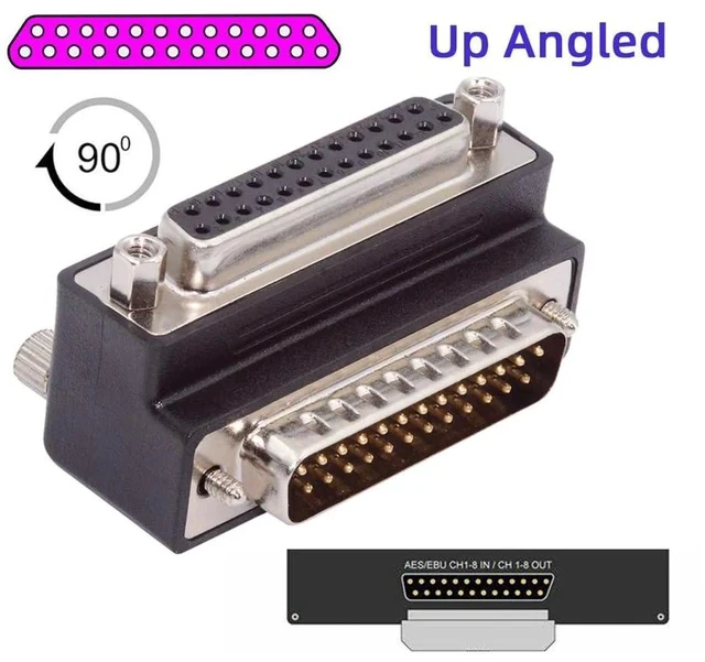 Alt view image 4 of 7 - xiwai DB25pin LPT AES/EBU Male Nut to Female Screw Extension Adapter Serial Adapter DB Connector DSUB Parallel Up 90 Degree Angled