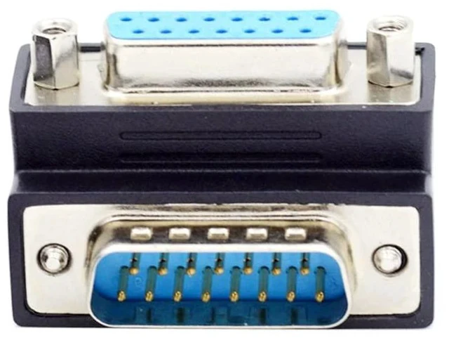 Alt view image 2 of 7 - xiwai Down 90 Degree Angled DSUB D-subminiature 15pin Male to Female Extension Adapter DB Connector