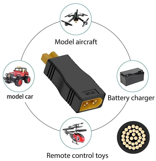 Alt view image 7 of 7 - xiwai XT60 Connector Female to XT30 Plug Female SC100 Protocol Power Adapter for RC Lipo Battery Quadcopter Multicopter Aeromodelling
