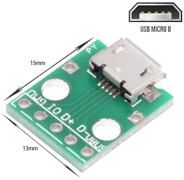 Alt view image 2 of 7 - 5pcs/Set DIY OEM USB2.0 Micro-B Female Receptacle Socket Connector with Flange PCB Mounting Assembly Solder Type 480Mbps
