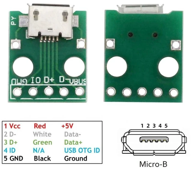 Alt view image 4 of 7 - 5pcs/Set DIY OEM USB2.0 Micro-B Female Receptacle Socket Connector with Flange PCB Mounting Assembly Solder Type 480Mbps