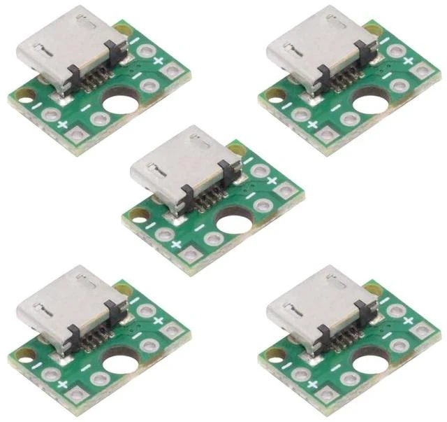 Main image of 5pcs/Set DIY OEM USB2.0 Micro-B Female Receptacle Socket Connector with PCB Mounting Assembly Solder Type 480Mbps