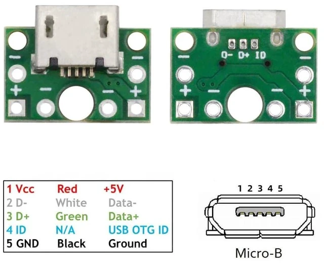 Alt view image 3 of 7 - 5pcs/Set DIY OEM USB2.0 Micro-B Female Receptacle Socket Connector with PCB Mounting Assembly Solder Type 480Mbps