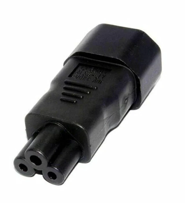 Alt view image 3 of 7 - IEC 320 Adapter 3 Poles Socket C14 to Cloverleaf Plug Micky C5 Straight Extension Power Adapter