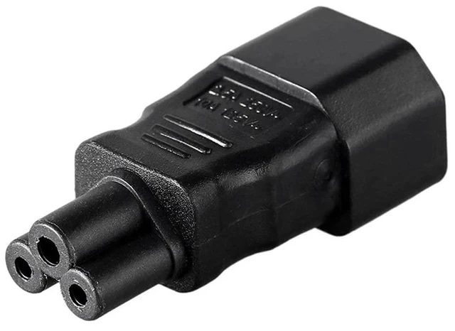 Alt view image 4 of 7 - IEC 320 Adapter 3 Poles Socket C14 to Cloverleaf Plug Micky C5 Straight Extension Power Adapter