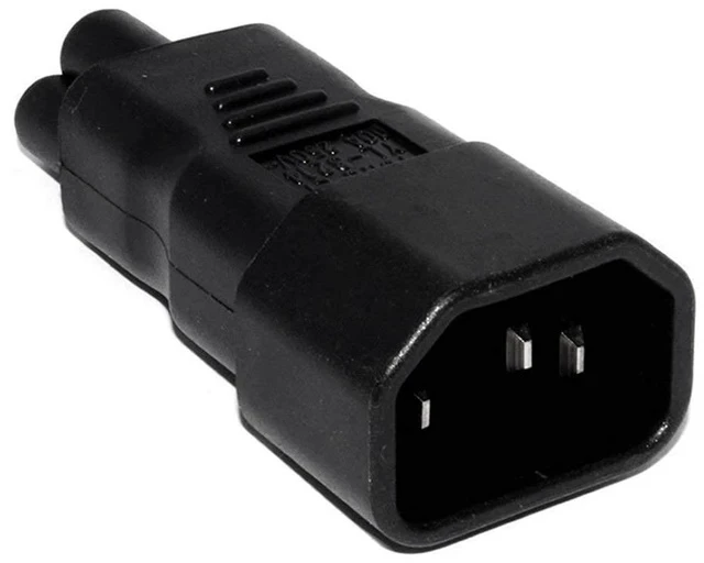 Alt view image 6 of 7 - IEC 320 Adapter 3 Poles Socket C14 to Cloverleaf Plug Micky C5 Straight Extension Power Adapter