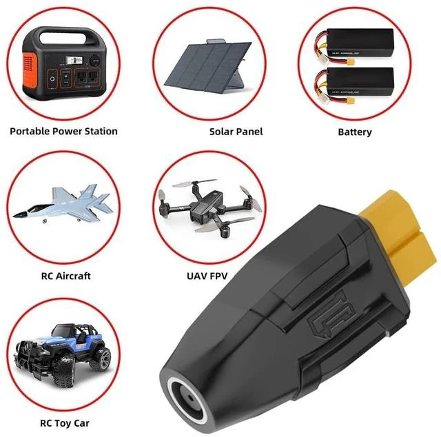 Alt view image 6 of 7 - xiwai XT60 Power Connector Female SC100 Protocol to DC 5.5x2.1mm Female Plug Fast Charging Adapter for RC Lipo Battery Quadcopter Multicopter Aeromodelling