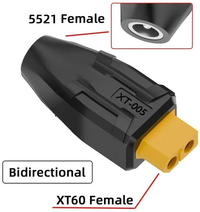 Alt view image 2 of 7 - xiwai XT60 Power Connector Female SC100 Protocol to DC 5.5x2.1mm Female Plug Fast Charging Adapter for RC Lipo Battery Quadcopter Multicopter Aeromodelling