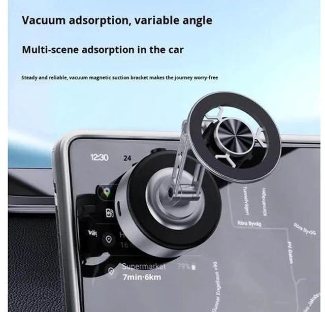 Alt view image 4 of 5 - X91 Central Control Screen Vacuum Adsorption for for Car Navigation Phone Holder Foldable Rotating Magnetic Black