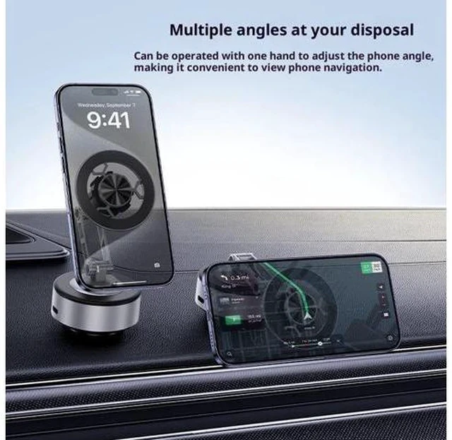 Alt view image 2 of 6 - X91 Central Control Screen Vacuum Adsorption for for Car Navigation Phone Holder Foldable Rotating Magnetic