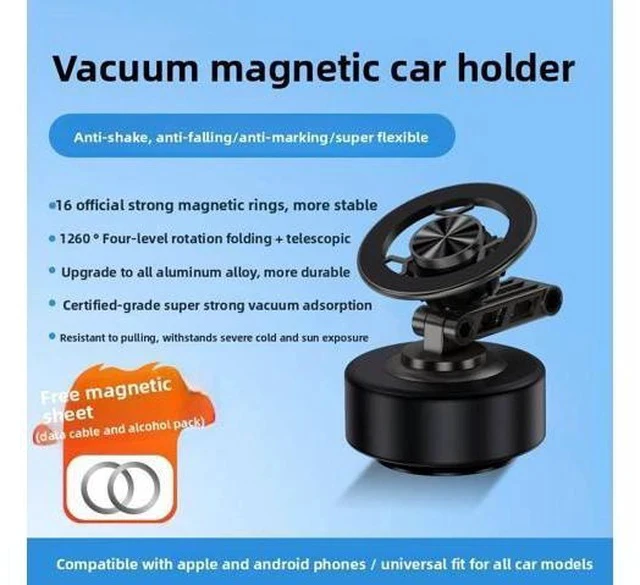 Alt view image 3 of 6 - X91 Central Control Screen Vacuum Adsorption for for Car Navigation Phone Holder Foldable Rotating Magnetic